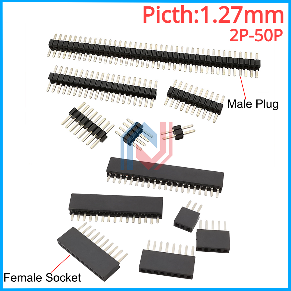 Male Female Header Pin - 10 Buah/Lot 1.27 Mm Soket Steker