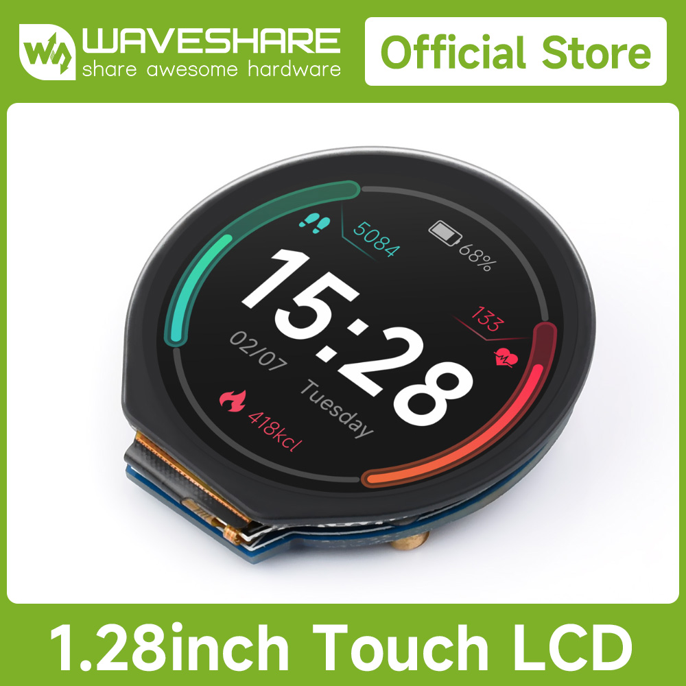 I2C Lcd Display - Waveshare Modul Tampilan LCD Bulat 1.28