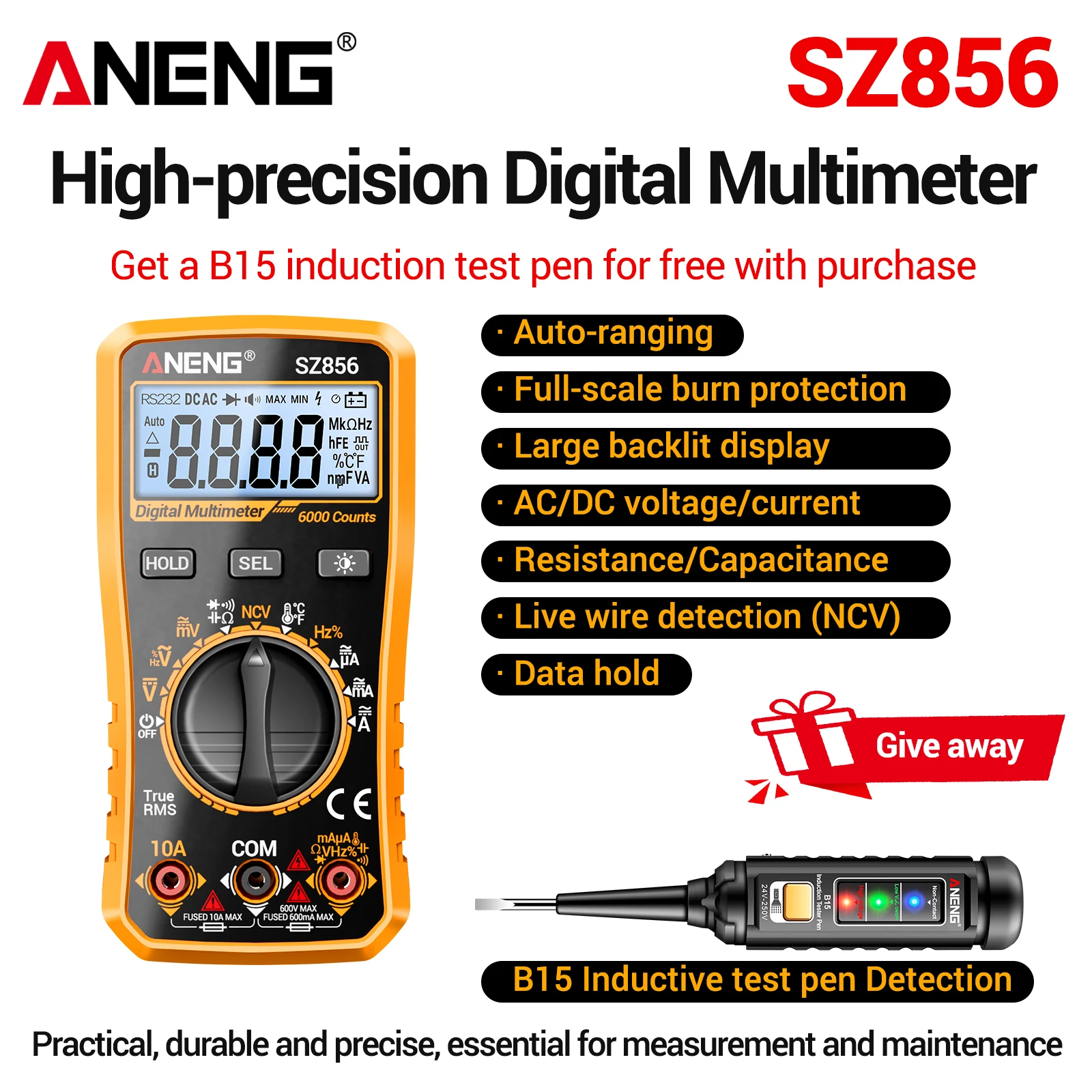 Diy Electronics Table - ANENG SZ856 multimeter pintar untuk perawatan