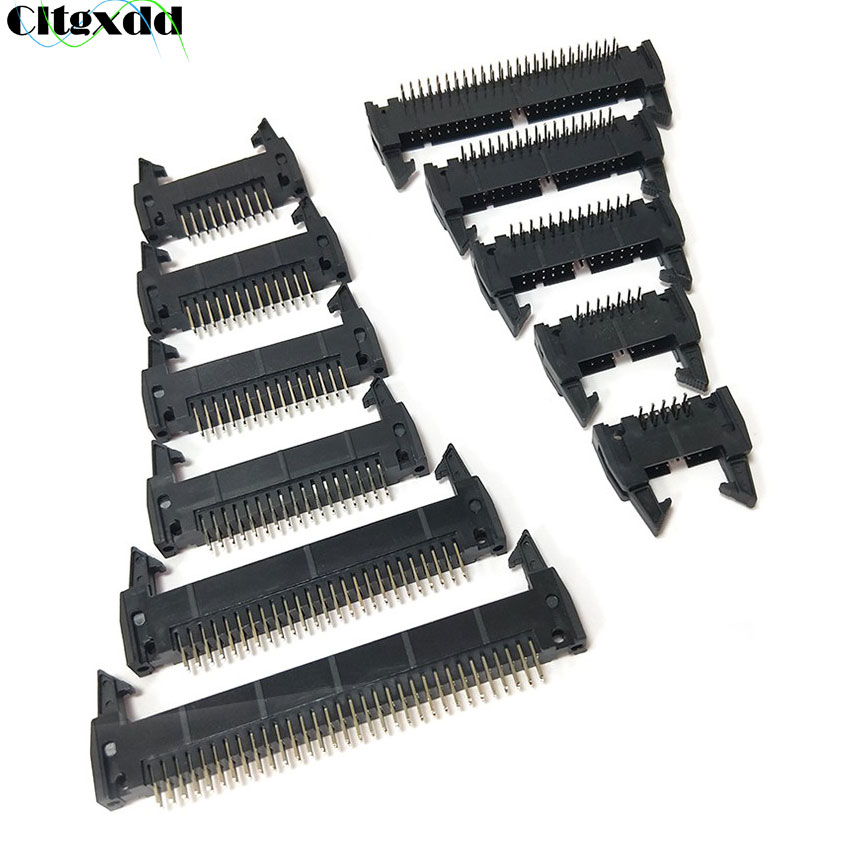 Male Female Header Pin - 10 Buah DC2 10/14/16/20/26/34/40/50/64 Pin 2.54Mm
