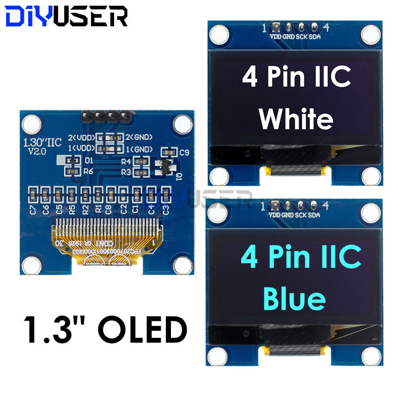 I2C Lcd Display - DIYUSER Modul Layar OLED IIC 1.3