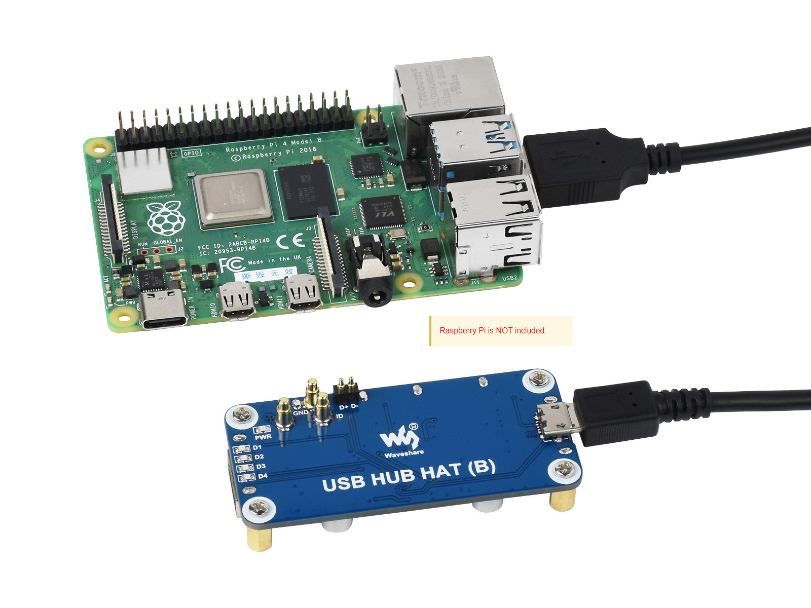 Waveshare USB HUB HAT (B) 4x p - Raspberry Pi Zero ulasan dan harga