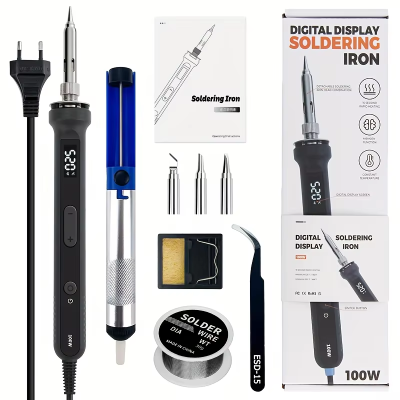 Kit Solder Digital 100W, Alat  - Soldering Iron Kit ulasan dan harga