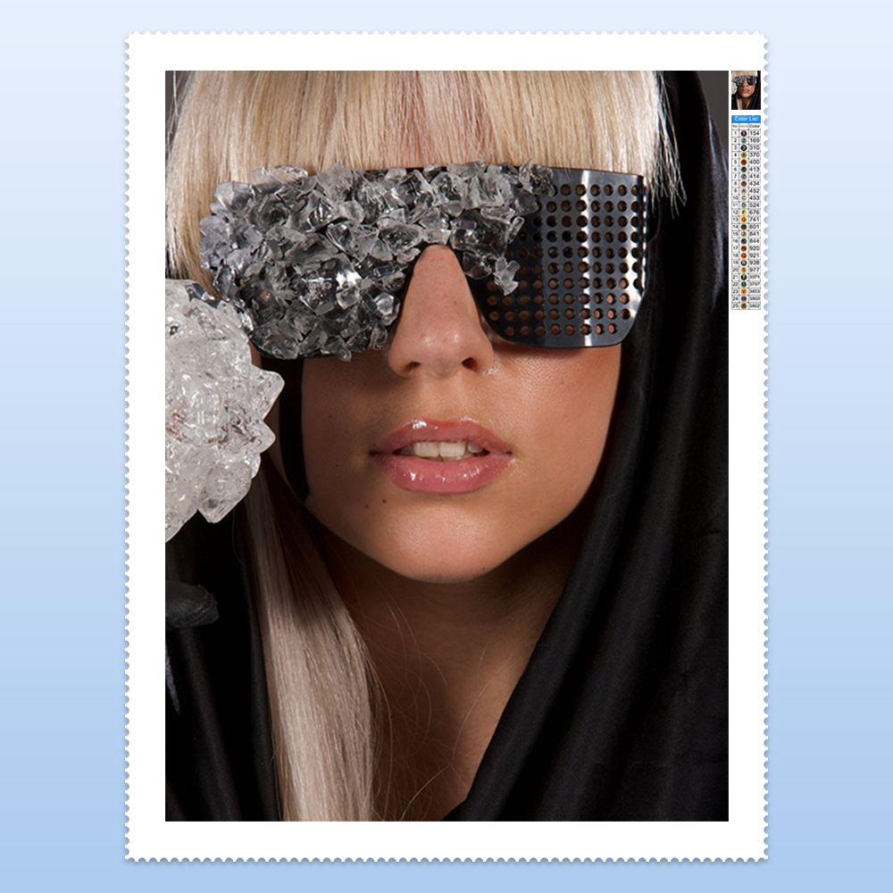 L-Lady G-Gaga Lukisan Berlian  - Diy Electronics Art ulasan dan harga