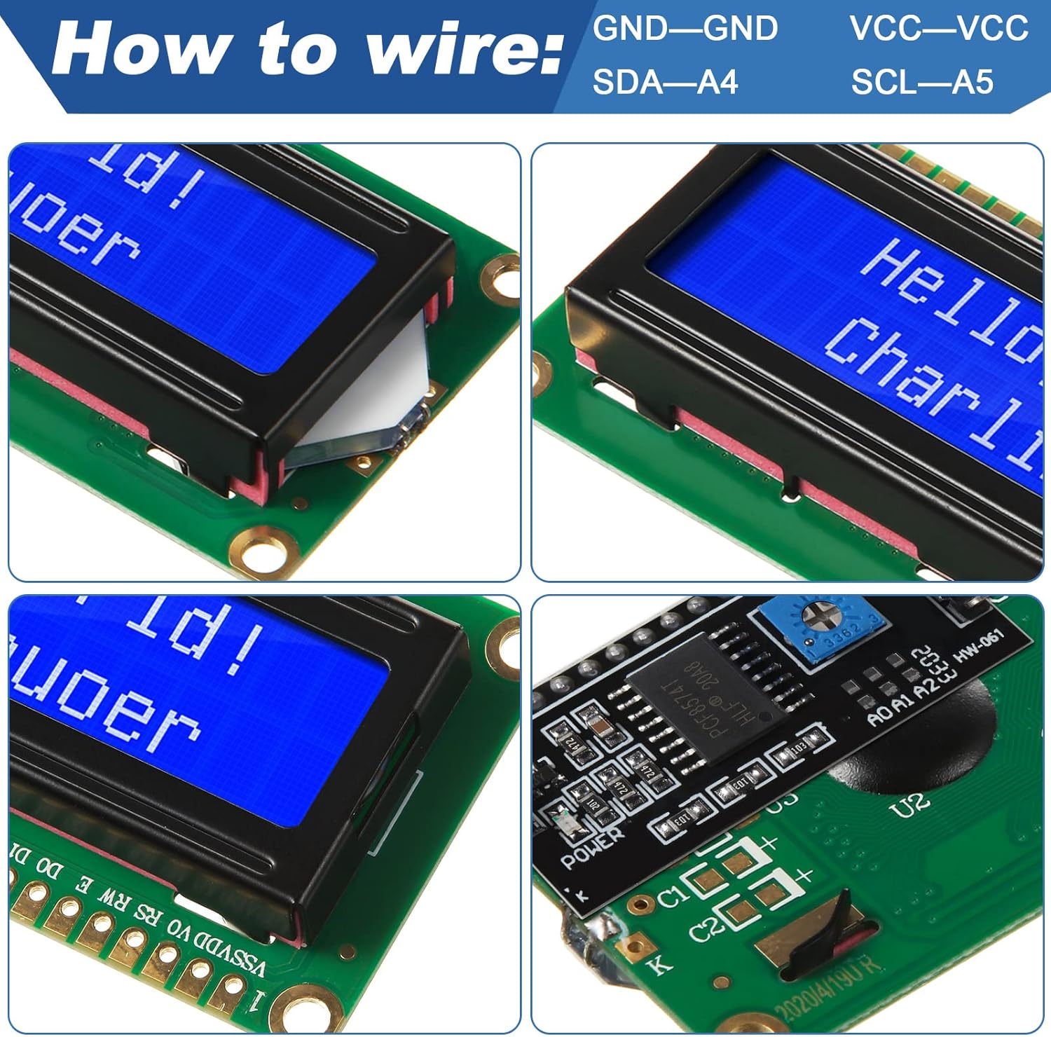 1Set 1602 LCD 20*4 Layar Biru  - I2C Lcd Display ulasan dan harga